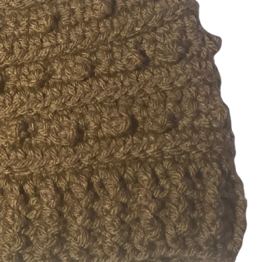 Picot Crochet Beanie in Cafe Latte
